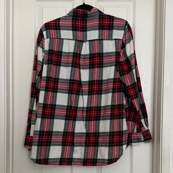 Old Navy Red and White Plaid Button-Down Shirt - Picture 3 of 4